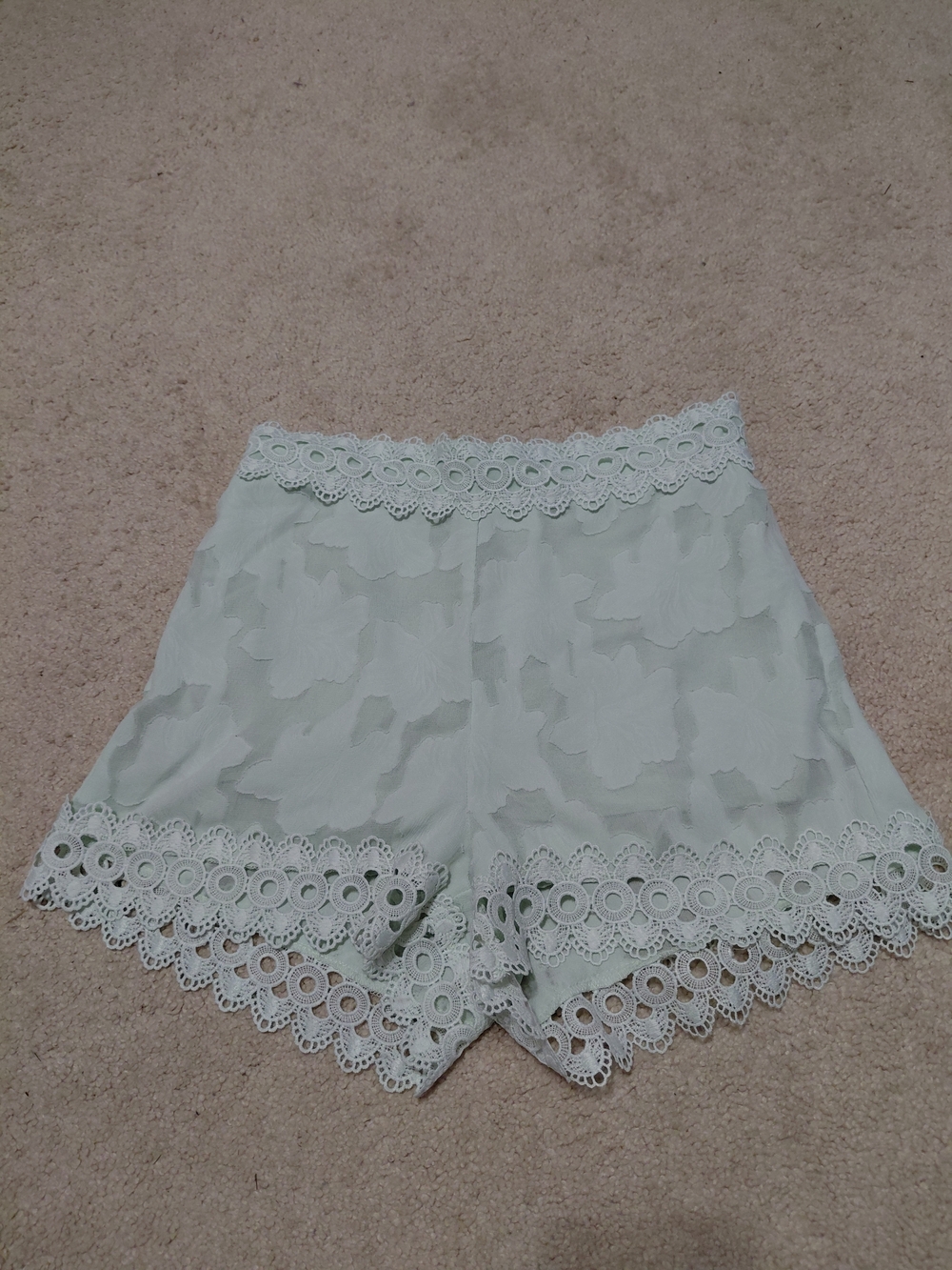 Blue Rain Soft Mint Ruffled Waist Shorts